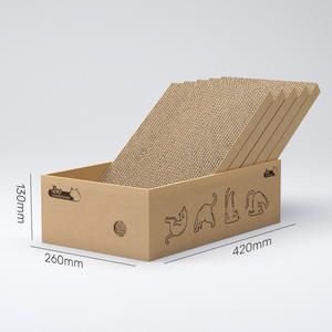 6 in 1 Tempat Tidur Penggaruk Kucing Motif Lucu Kustom dari Kertas Bergelombang, Penggaruk Kucing dari Karton, Mainan Interaktif Penggaruk Kucing - Product Image 5