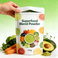 Poudre de fruits et légumes biologiques lyophilisés personnalisée OEM/ODM, mélange de superaliments soluble dans l'eau, poudre de fruits et légumes
