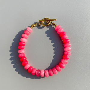 Collier de perles abacus en pierre naturelle colorée avec fermoir en T, vente en gros, couleurs bonbon, superposé, style bohème, cadeau personnalisable - Product Image 6