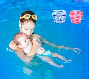 Waterdicht Doek Baby Swim Luier Nappy Herbruikbare Verstelbare One Size Fits Meest Snaps Zwemmen Nappy Voor Zwembad Met Mesh Voering