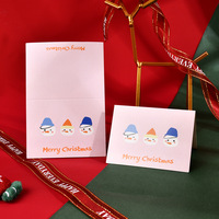Cartes de vœux de Noël colorées en forme de dessins animés, en vrac, pliées, avec message joyeux Noël, pour la décoration de fêtes et de cadeaux