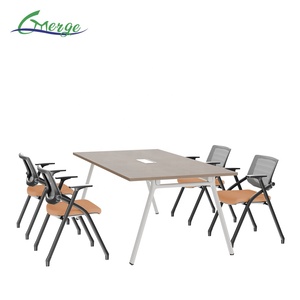 Mesa de Conferencia Moderna para Oficina con Sillas de Estructura Metálica - <span class=keywords><strong>Escritorio</strong></span> Grande para Sala de Reuniones de Uso Comercial - Product Image 4