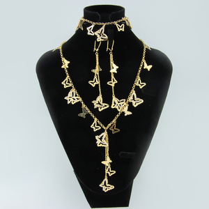 Parure de bijoux en zircone plaqué or 21 carats, style européen et américain, collier papillon pour mariage, bijoux haut de gamme pour femme - Product Image 4