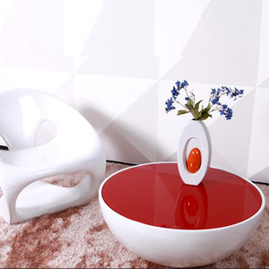 โต๊ะกาแฟทรงกลมทำจากไฟเบอร์กลาสสีดำทรงกลมสำหรับใช้ในสวน C056โต๊ะข้างขนาดเล็กเฟอร์นิเจอร์ทันสมัยบ้านหรูหรา - Product Image 6