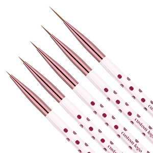 5Pcs High Quality Custom Logo <strong>Wood</strong> Handle UV Gel Liner <strong>Brush</strong> <strong>Nail</strong> Art Detail <strong>Brushes</strong> Private Label <strong>Nail</strong> Art <strong>Brush</strong> Liner Set - Product Image 6
