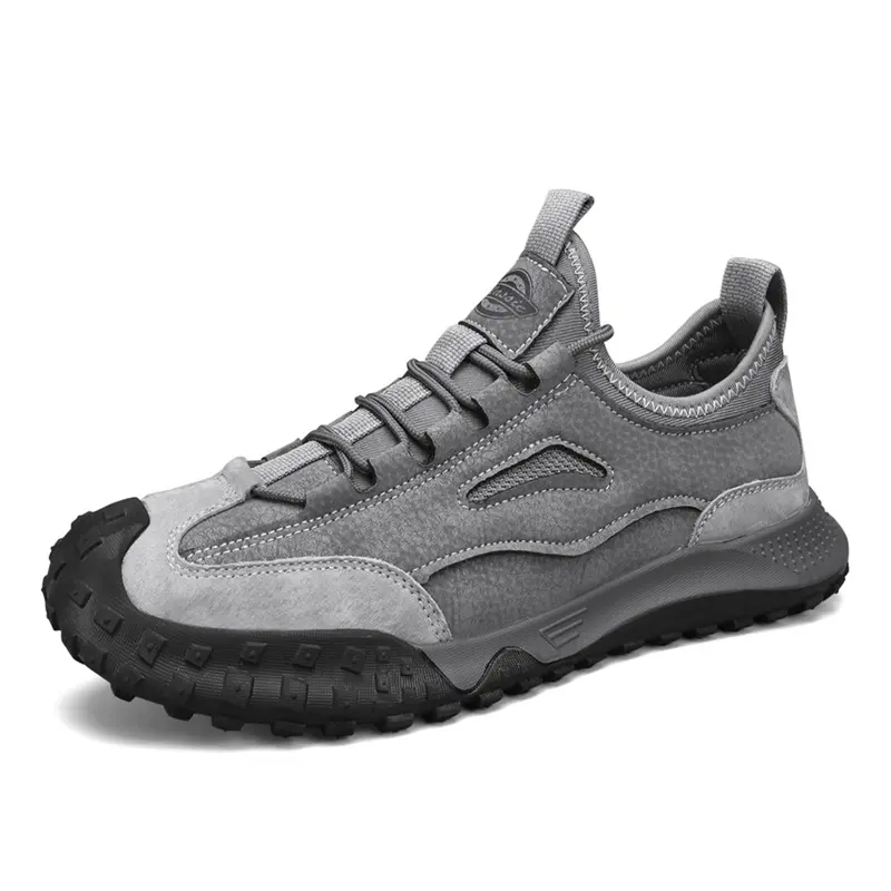 Yeni toptan yüksek kalite güvenlik ayakkabıları adam iş hakiki deri inek kayma-on kauçuk ayak sneaker fabrika çin üretici