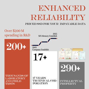قرص صلب داخلي جديد SIX X15000 Pro للكمبيوتر المحمول PCIe 5.0 X4 NVMe SSD سعة 1 تيرابايت عالي السعة بتقنية 3D TLC سرعة قراءة 13623 ميجابايت/ثانية وكتابة 10662 ميجابايت/ثانية - Product Image 6