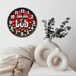 Round Wooden Wall <b>Clock</b> 25Cm Vintage Texture <b>Silent</b> Non Ticking Home Cafe Restaurant Decoration - Product Image 2