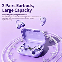 Earbud Twin 4 Bluetooth 6.0 Nirkabel OWS Open Ear Ear Clip Earphone HiFi Stereo Headset Olahraga Layar LED Digital