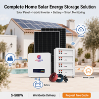 Système d'énergie solaire hybride domestique 5kW 10kW 12kW avec système de stockage d'énergie à batterie au lithium 10kWh 15kWh 20kWh 30kWh BMS WiFi CE