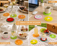 Waterdichte siliconen onderzetter met schattig fruitdesign, antislip drinkmat, bekeronderzetter voor salontafel, keuken, bar, huisdecoratie