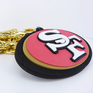 Tùy chỉnh tập trung của các lễ hội Đảng đồ trang sức Lớn Jumbo đầy màu sắc cứng quá khổ NFL nhựa vàng bọt Chuỗi vòng cổ cho nam giới - Product Image 3