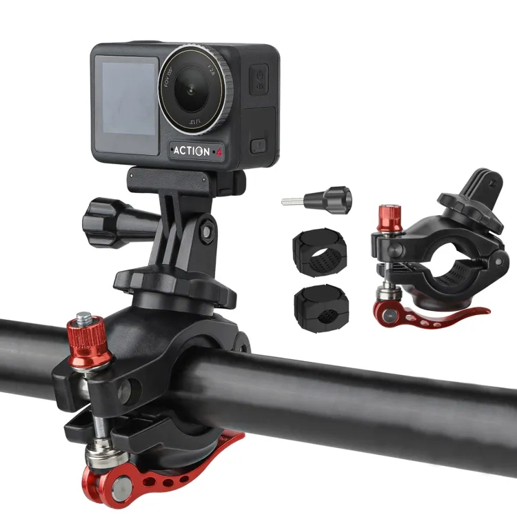 Grosir Dropshipping penjepit sepeda kamera olahraga rotasi 360 19-35mm klip untuk DJI Action untuk Insta360 untuk GoPro Mount