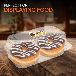 Plateaux à emporter en plastique 9x5 pouces, conteneurs à Dessert, récipient alimentaire à charnière en plastique - Product Image 2