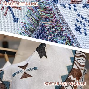 Knitted <strong>Throw</strong> Blanket Soft <strong>Outdoor</strong> Picnic Blanket Stylish Bohemian <strong>Throw</strong> for Camping Beach Tent - Product Image 3