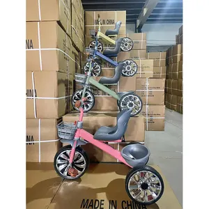 Mini triciclo rosa de 3 ruedas para bebé, triciclo de empuje para niñas de 2 a 6 años