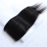 Cierre de Encaje HD 4x4 Negro Natural Liso, Cabello Humano 100%, Cierre de Cabello Suave y Liso