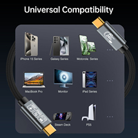 Cable USB4 Thunderbolt 4 de Longitud Personalizada, 240w, 40Gbps, Tipo C, 8K 4K, Carga Rápida, para Audio, Video y Datos