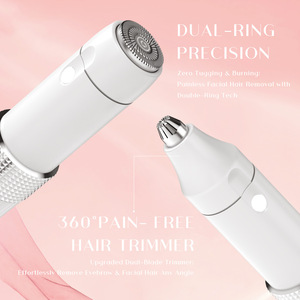 Mini rasoir électrique pour les lèvres et le visage avec lumière, tondeuse à sourcils, alimenté par piles, design compact - Product Image 5