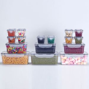 Juego De 12 piezas De contenedor De almacenamiento De alimentos De plástico De cocina con tapa De cierre a presión De fácil apertura <span class=keywords><strong>Boite</strong></span> De Rangement Cuisine - Product Image 6