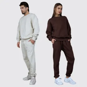 2023 Winter Unisex Custom Fleece Hoodie and Sweatpants Suit Style Embroidered and Dip Dye Weaving Available in Black for Men