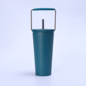 Vaso Térmico de Acero Inoxidable con Aislamiento al Vacío, con Pajita y Asa, 20oz, Taza de Viaje para Auto, Oficina y Aire Libre - Product Image 5