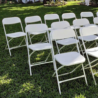 Chaises Pliantes Blanches d'Extérieur Légères et Empilables en Gros pour Événements de Location et Fêtes