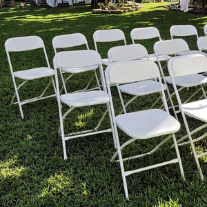 Wholesale Lightweight <strong>Stackable</strong> <strong>Outdoor</strong> White Folding <strong>Chairs</strong> for Rental Party Events - Product Image 6