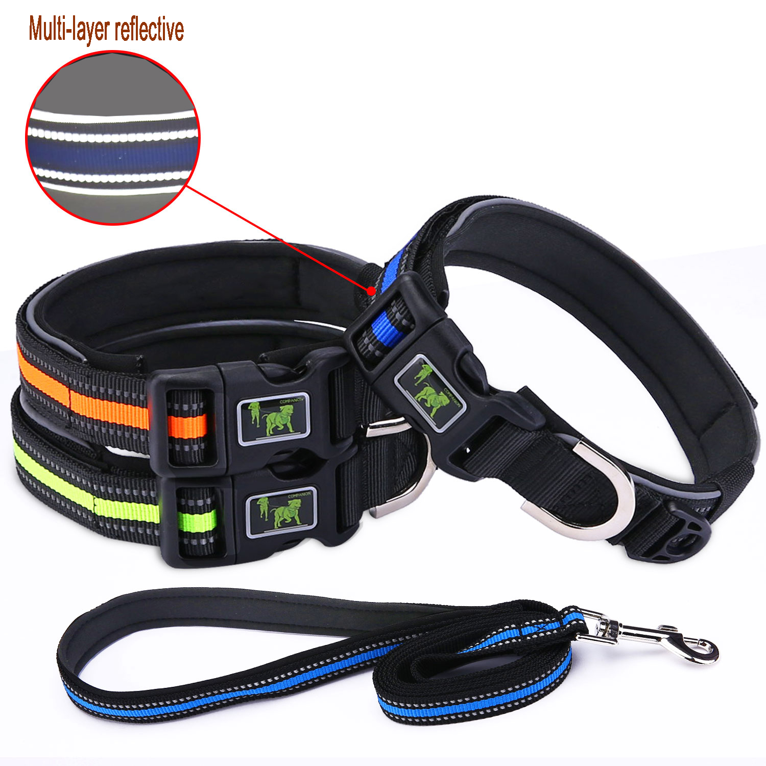 Personalized Large Dog Collars Leashes Strong Wear Resistant