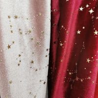 100% Polyester doux luxe velours tissu Stretch bronzant étoile feuille tissu imprimé pour les filles mode robe costume et rideau utilisation