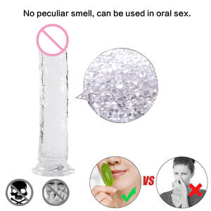 Damen-Spielzeug Dildo realistischer weicher Kristallpenis Dildo günstiger Preis bunter Gelee-Dildo mit starker saugglocke - Product Image 5
