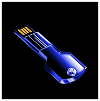 USB Flash Drive Gantungan Kunci Akrilik dengan Logo 3D Terukir di Dalam, Lampu LED RGB Terang, Hadiah Promosi Perusahaan Kustom