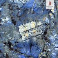 Dalle de pierre frittée en granit artificiel bleu étincelant 1600x3200mm, finition polie 12mm, pour revêtement de sol de salon
