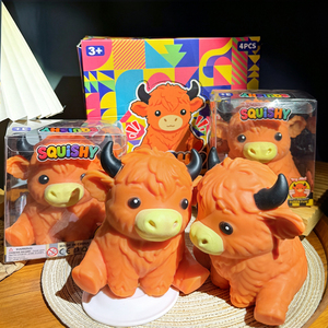 Juguete Antiestrés de Vaca Highland, Suave y de Subida Lenta, Adorable Animal de Granja para Apretar, Regalo para Niños y Adultos, Recuerdo de Fiesta - Product Image 4