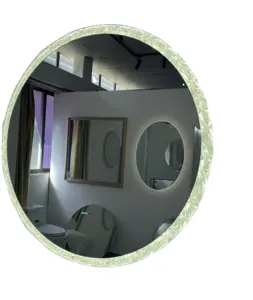 RGB圆形智能espejo现代设计沐浴peili奢华风格spiegels发光浴室带灯镜子