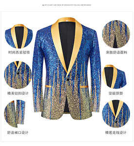 <span class=keywords><strong>Giacca</strong></span> da <span class=keywords><strong>Uomo</strong></span> M-5XL con Paillettes Sfumate Effetto Meteora per Spettacoli Teatrali, Presentatori di Bar o Sfilate - <span class=keywords><strong>Blazer</strong></span> - Product Image 5