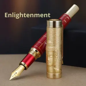 Jinhao 35 # stylo plume calligraphie grande plume 0.4/0.5/0.8/1MM or <span class=keywords><strong>m</strong></span>étal bouddha Robe sculpture pour aînés dirigeants vient boîte-cadeau - Product Image 3