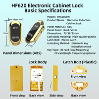 Serrure de casier intelligente HF620SDN pour salle de sport, spa, sauna, école – Verrou électronique à carte RFID – Vente en gros pour fabricants – Coffre-fort numérique