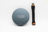 Boîtier SSD NVMe M.2 2230 en aluminium rond - Portable - USB-C 10 Gbps - Boîtier SSD externe - 256 Go/512 Go/1 To