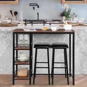 Cross-border creative high-value upholstered <b>bar</b> stools for cafes and milk tea shops, wall-mounted <b>bar</b> <b>tables</b>, and simple - Product Image 2