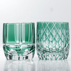 Vaso de Cristal Tallado a Mano Estilo Edo Kiriko Verde para Restaurantes, Vaso de Whisky de Cristal Tallado Edo Kiriko - Product Image 2