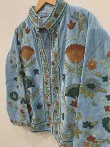 Handmade Bohemian <b>Velvet</b> Suzani Winter Breathable Regular Bomber Jacket for <b>Women</b> OEM ODM Private Label Manufacturer - Product Image 5