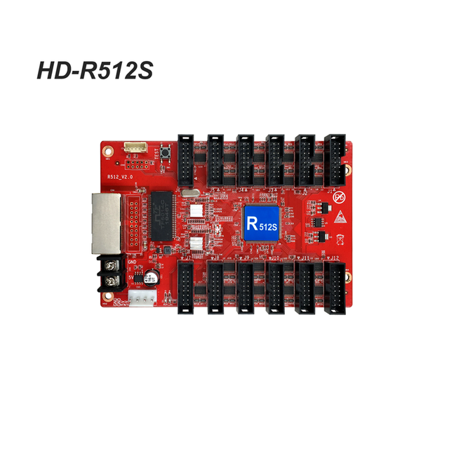 HD-R512 Receiving Card Full Color 256*256 Pixel Range 12*HUB75E 1/64scan for Led Display Huidu Sending Card Video Control System