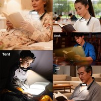 Lampe de lecture pour le cou, rechargeable, LED, flexible, pour chambre à coucher, mains libres, OEM ODM, réglable, portable, légère, à intensité variable, USB-C