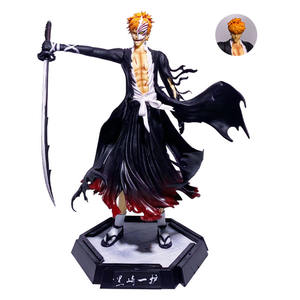 33cm <span class=keywords><strong>BLEACH</strong></span> figurines d'anime Kurosaki <span class=keywords><strong>Ichigo</strong></span> mille ans bataille de sang <span class=keywords><strong>masque</strong></span> factice Double tête sculptée - Product Image 1