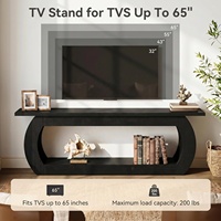 Meuble TV en bois style farmhouse, directement de l'usine, avec rangement à plusieurs niveaux, longue console TV pour salon et chambre.