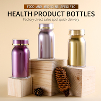 Capsule en plastique PS transparente créative de luxe, pilulier coloré en plastique pour vitamines, flacon à pilules vide avec doublure en PP