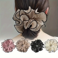 Mignon tissu dentelle ondulé floqué cheveux cercle boule gros intestin forêt tête cravate cheveux accessoires pour enfants bandeaux produit
