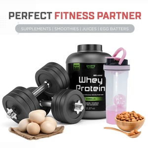 Bouteille <span class=keywords><strong>shaker</strong></span> en plastique pour protéines de sport, 20 oz, avec compartiment de rangement et couvercle à poignée, compatible lave-vaisselle - Product Image 3