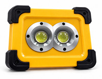 Lampe de travail LED COB rechargeable 12V W853, corps jaune, panneau solaire, batterie 6600mAh, autonomie 3-5h, base magnétique, lumière du jour 5000K